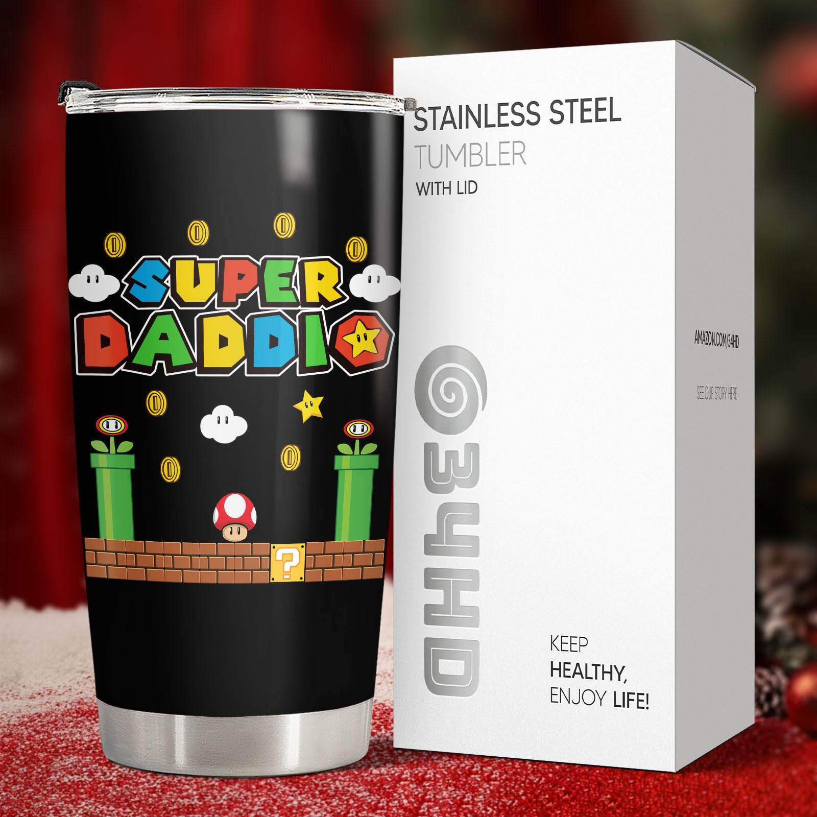 34HD Double-wall insulated tumbler keeps beverages at desired temperature