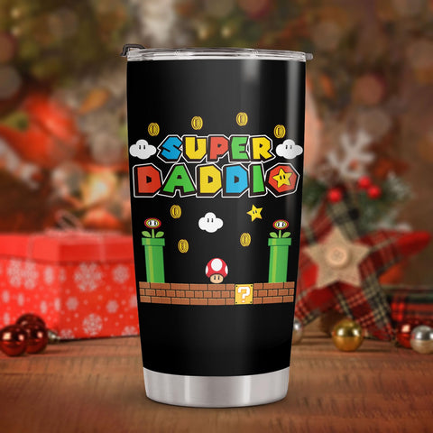 34HD Gamer Dad design tumbler appeals to game lovers and busy days