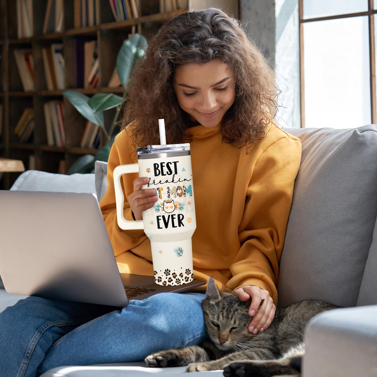 365FURY cat mom gift idea tumbler combines style and practicality