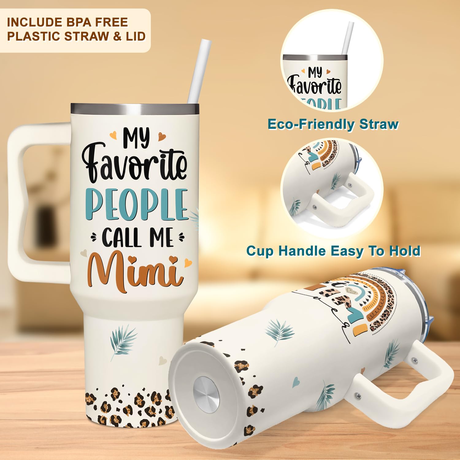 365FURY Mimi Gifts Grandmother straw included for easy sipping anywhere