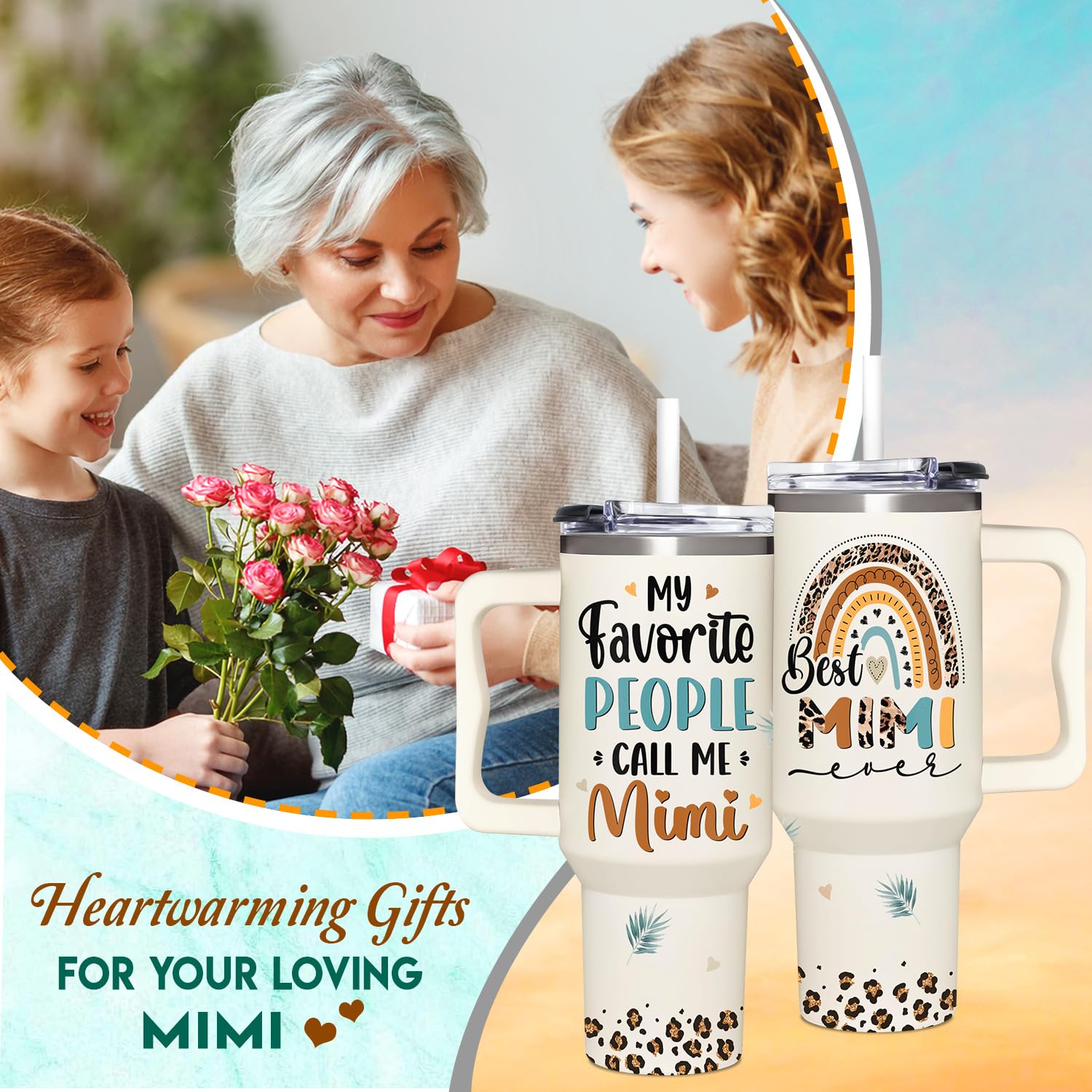 365FURY Mimi Gifts Grandmother lid close-up showing clear push-on lid for spill-free sipping