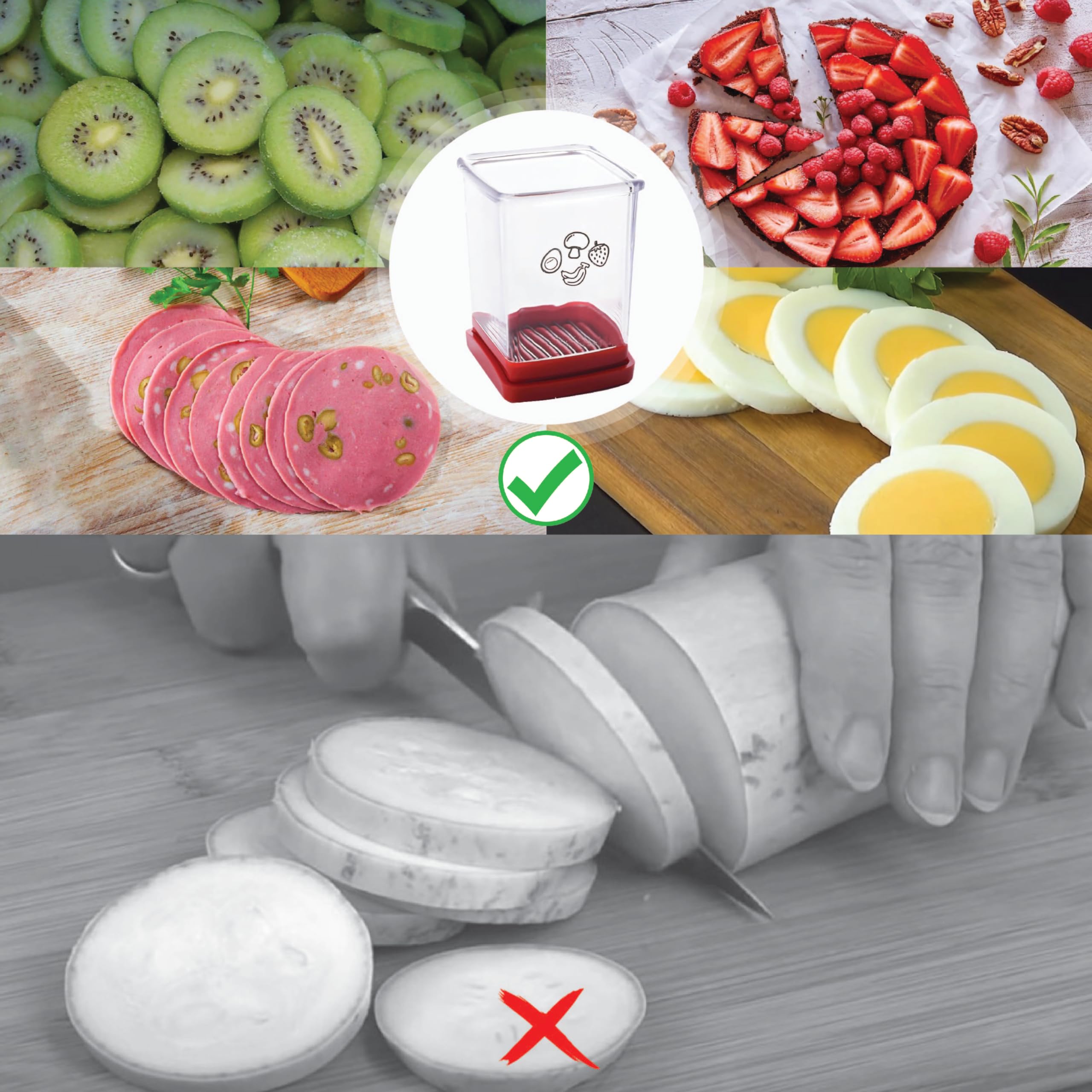 365Home cup slicer banana slices speed smoothie prep with even pieces.
