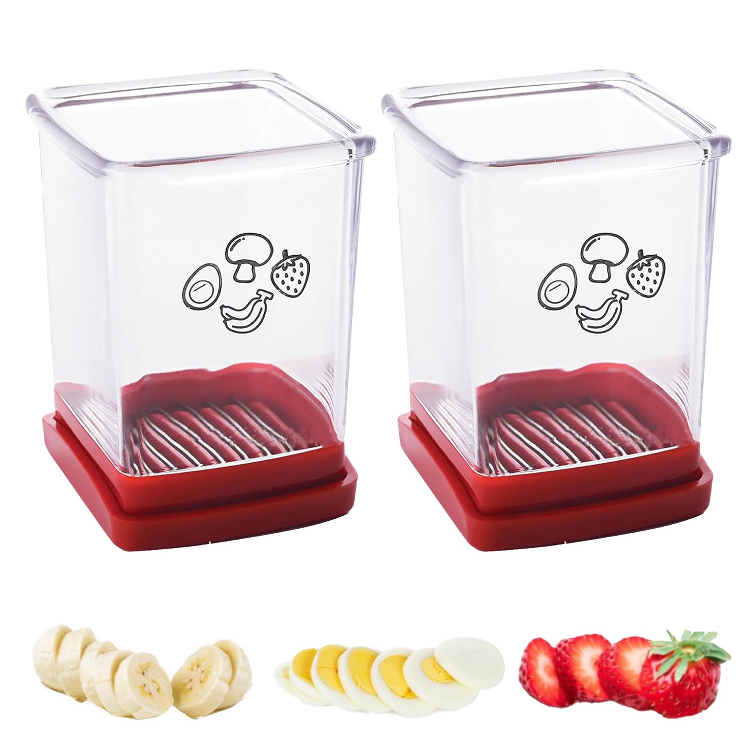365Home cup slicer strawberry for fast, uniform strawberry slices.
