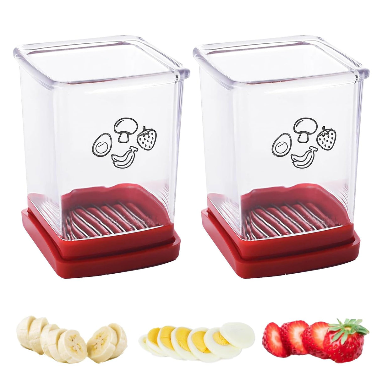 365Home cup slicer strawberry for fast, uniform strawberry slices.