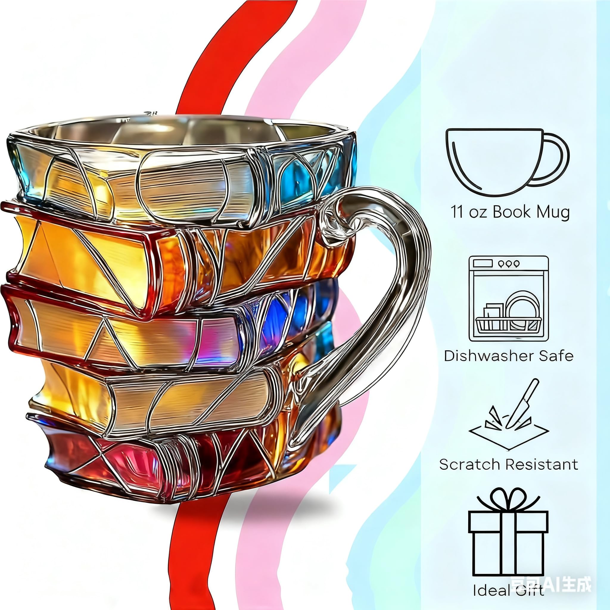 3D Book Glass Mug is dishwasher safe for easy cleanup.
