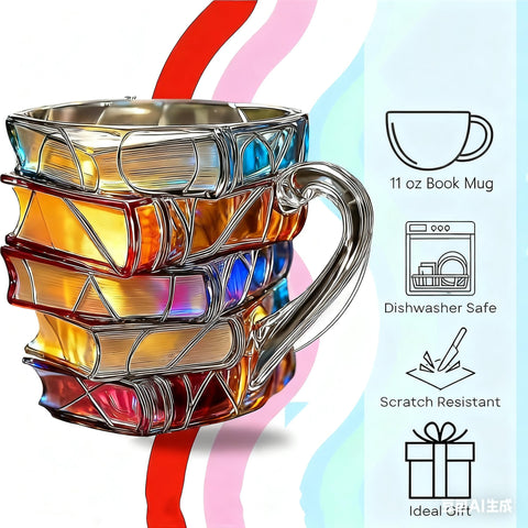 3D Book Glass Mug is dishwasher safe for easy cleanup.