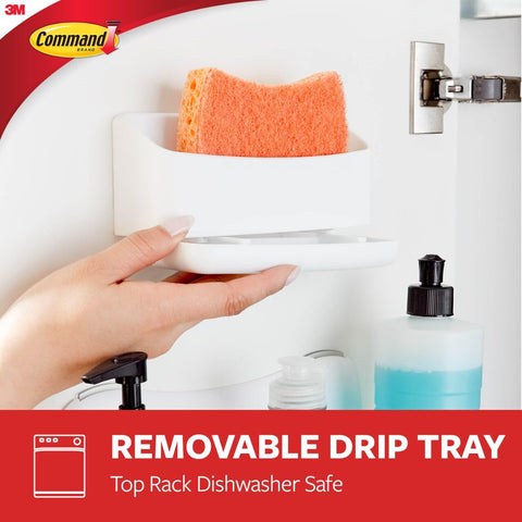 3M Command Under Sink Sponge Caddy no-tools installation saves setup time