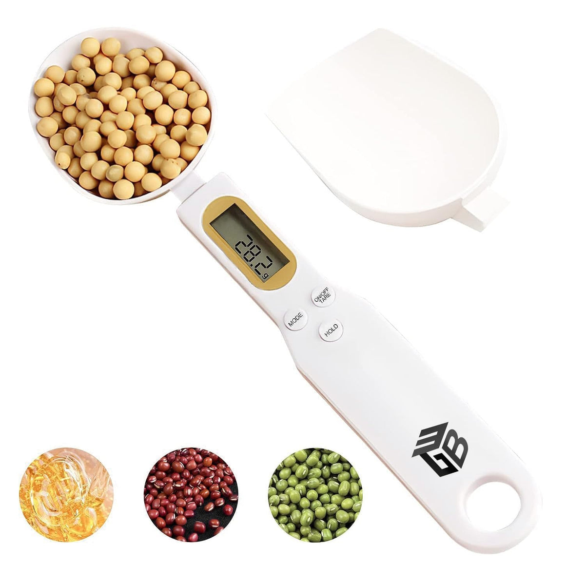 3T6B Digital Spoon Scale with front display for precise measurements in kitchen.