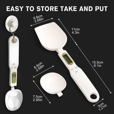 3T6B Digital Spoon Scale unit switch shows g/oz/c/gn for flexible use.