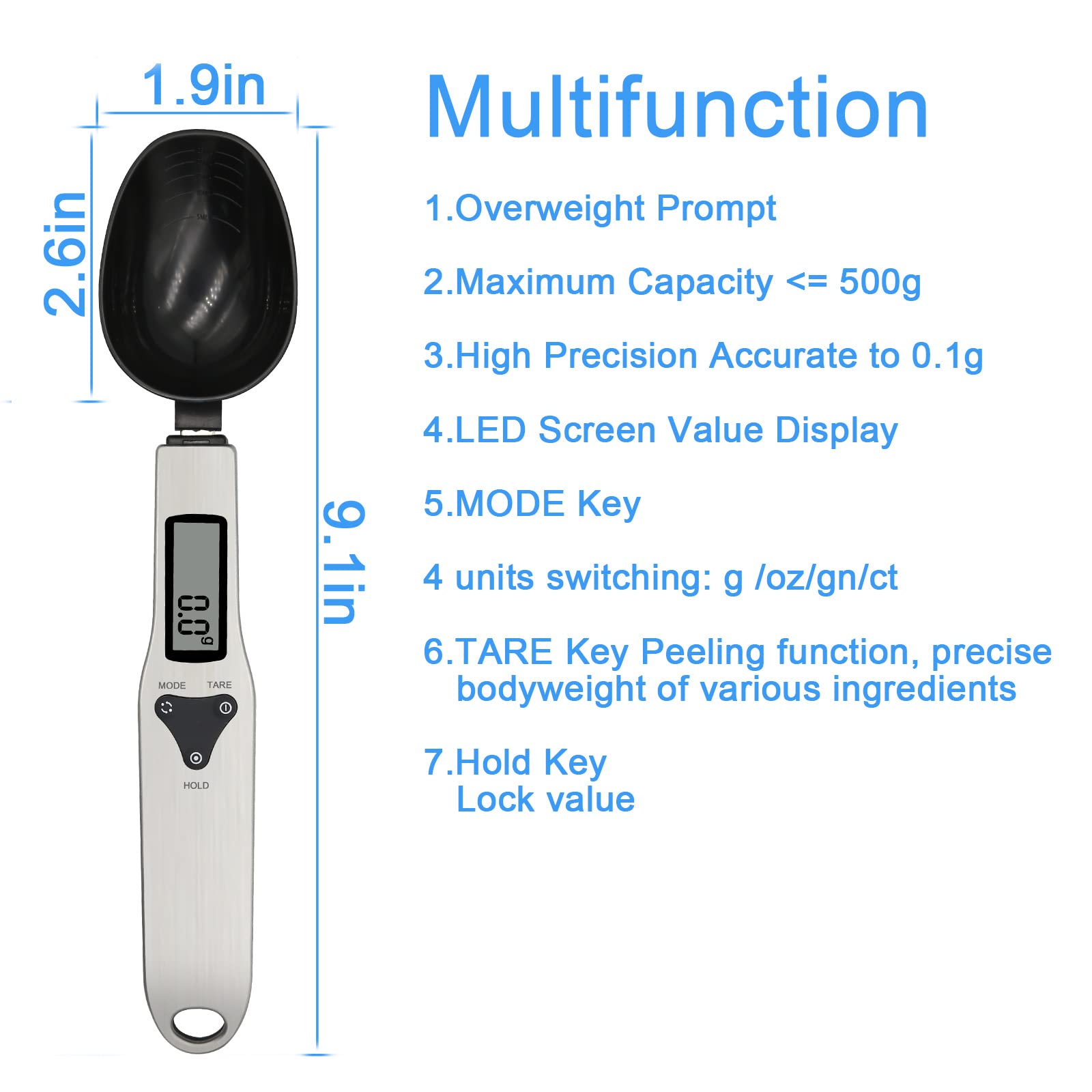 3T6B spoon scale ideal for flour, sugar, spices during baking