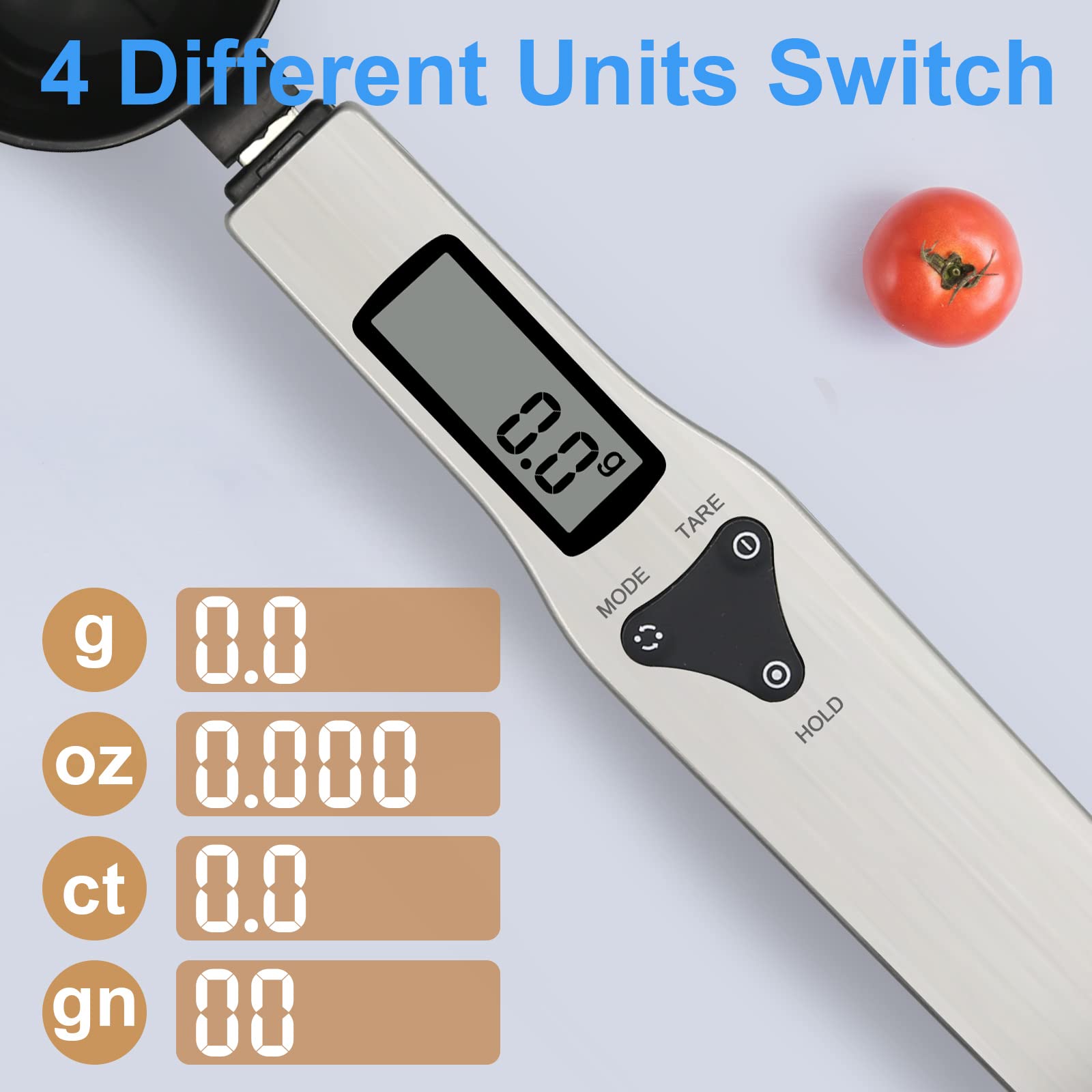 3T6B unit switch supports g, oz, gn, ct for versatile recipes