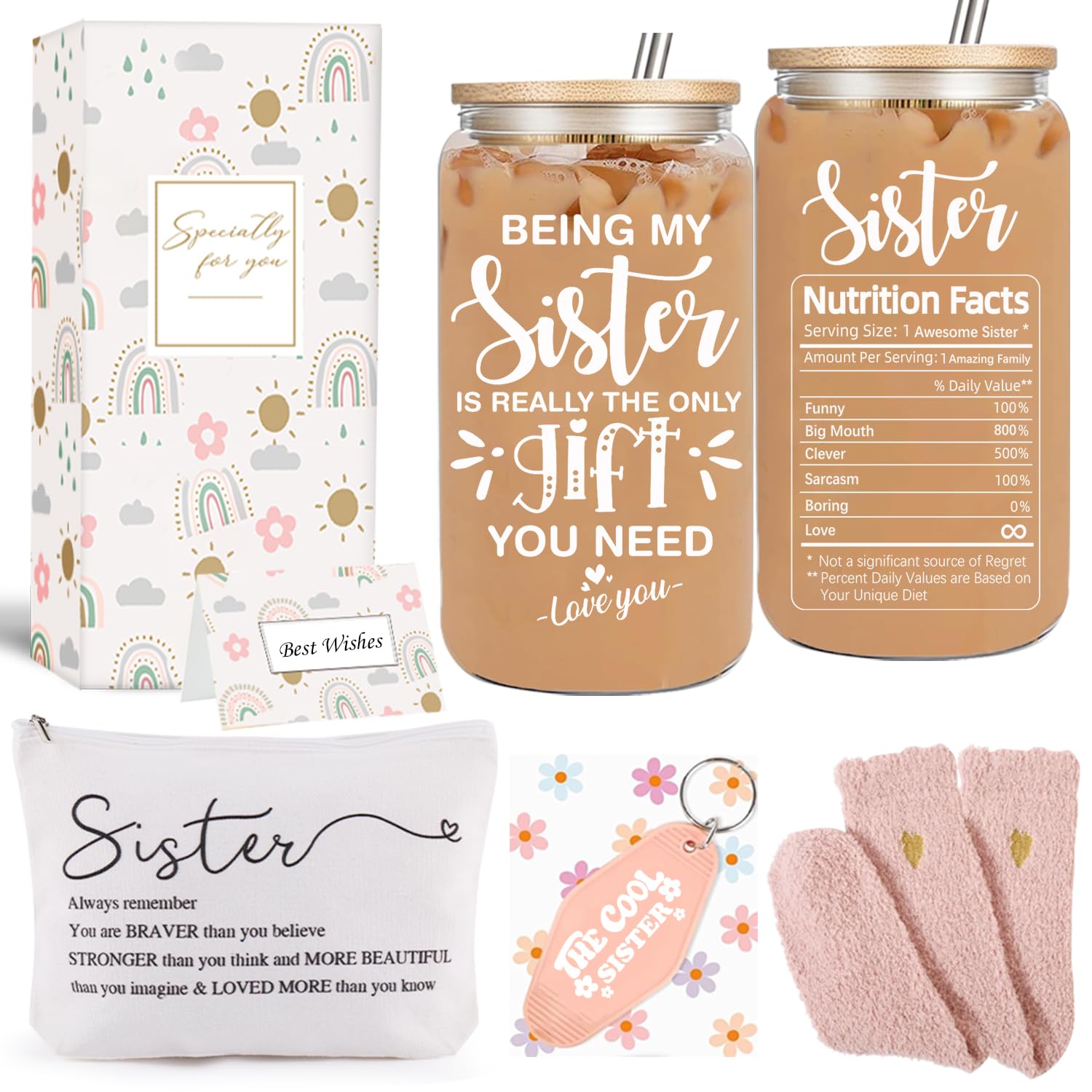 4MELLY sisters gift set tumbler with lid and straw for daily beverages