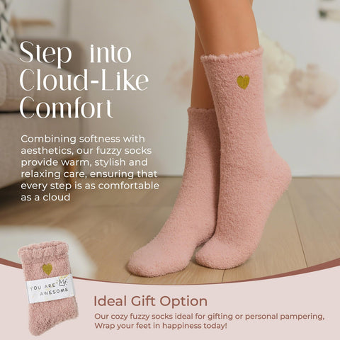 4MELLY ultra-soft socks with non-slip grip for cozy lounging