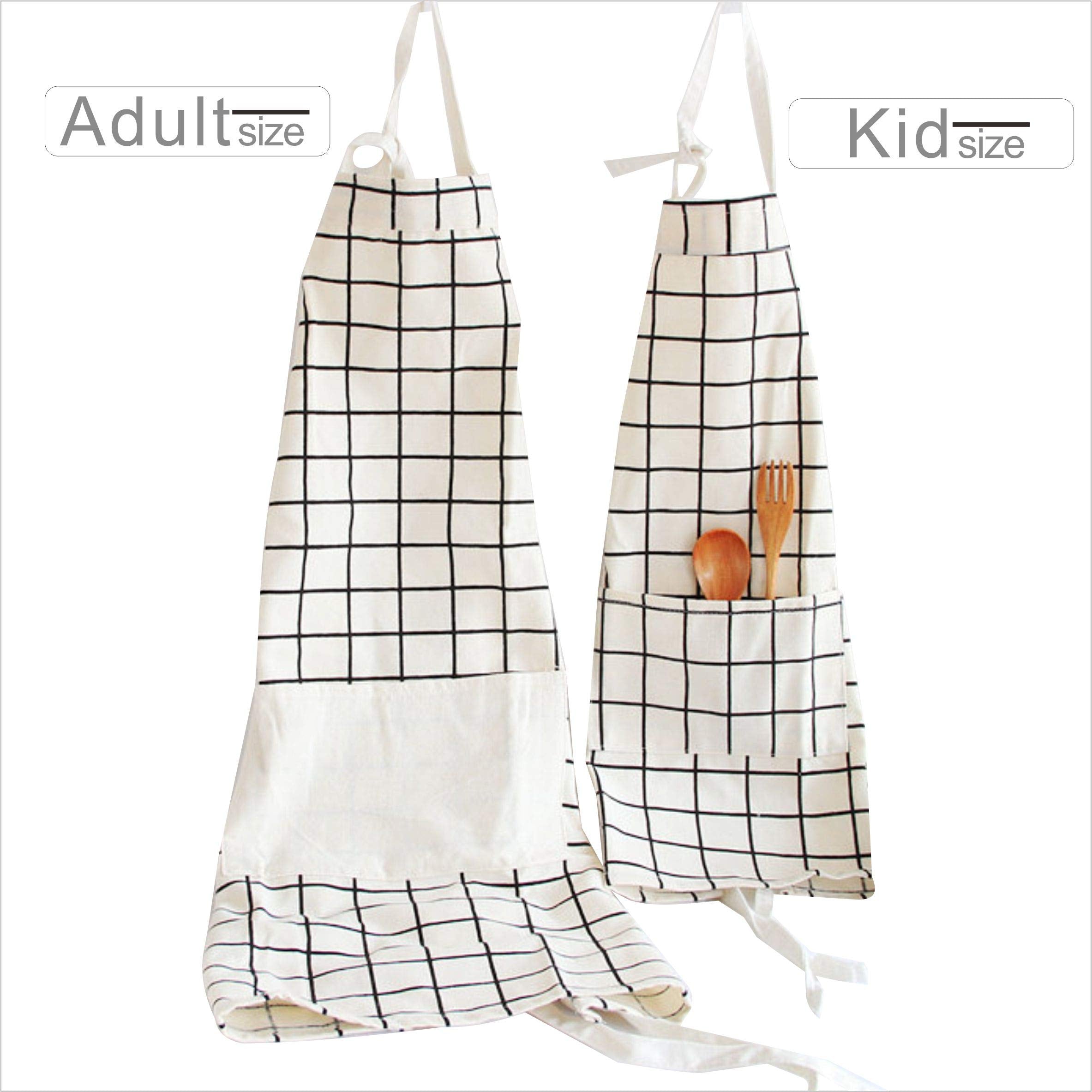 5star lovely cotton parent-child apron for adults and kids, durable protection during cooking