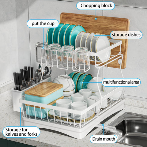 7 code dish-drying-rack-countertop-setup fits compact spaces on the counter.