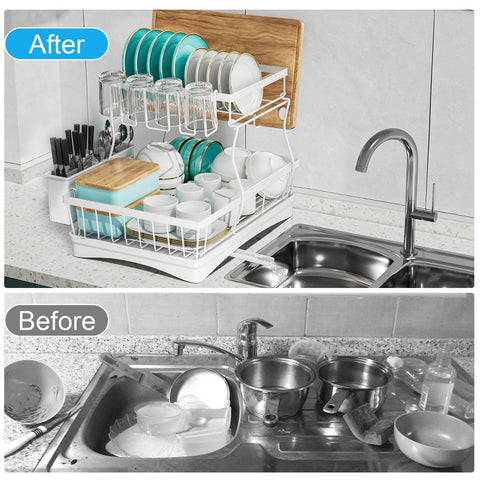 7 code dish-drying-rack-rustproof-metal construction for lasting daily use.