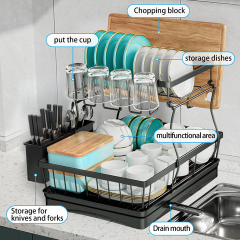 7-code includes a cup rack and utensil holder for easy access.