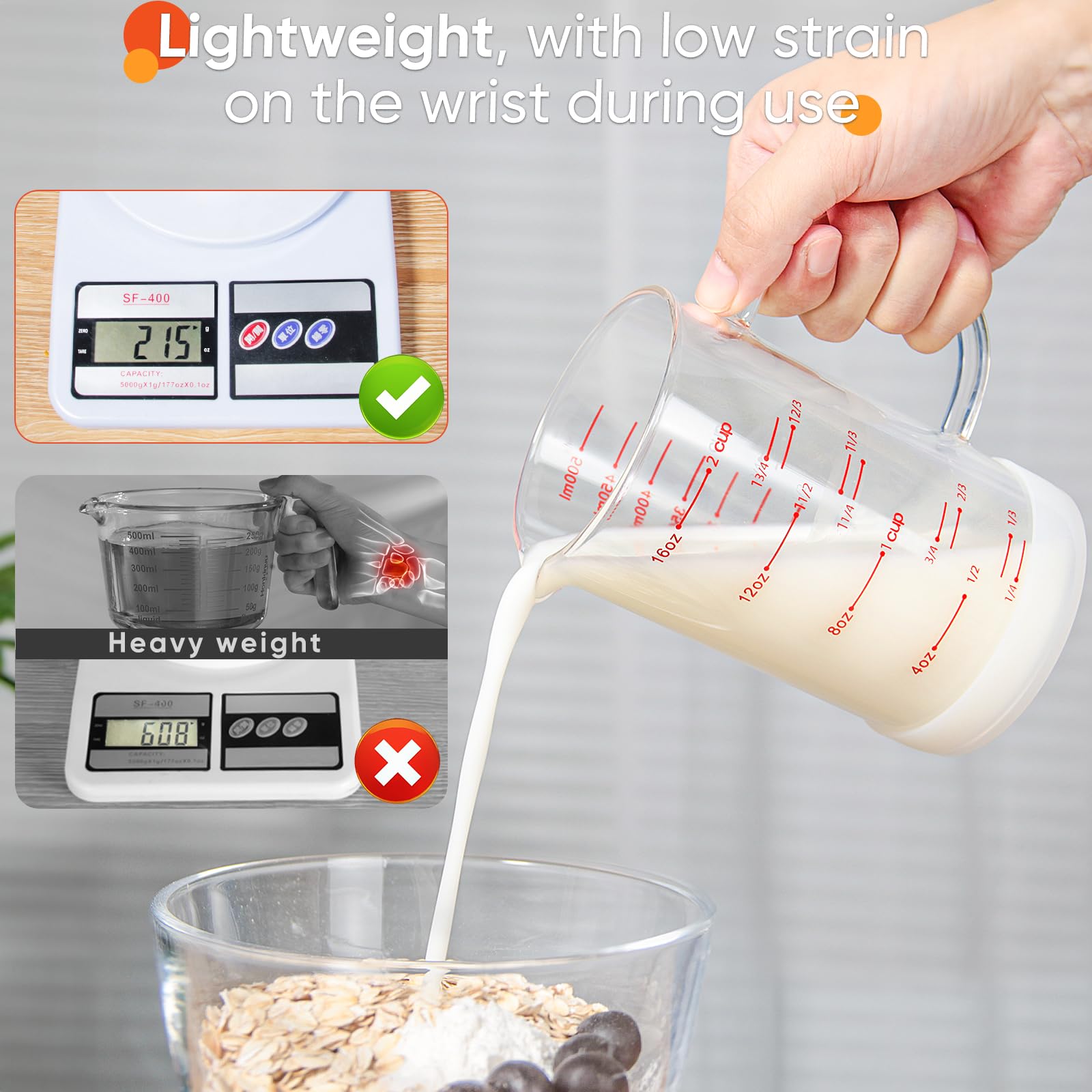77L scales resist acids and alkalis to stay legible during diverse ingredients