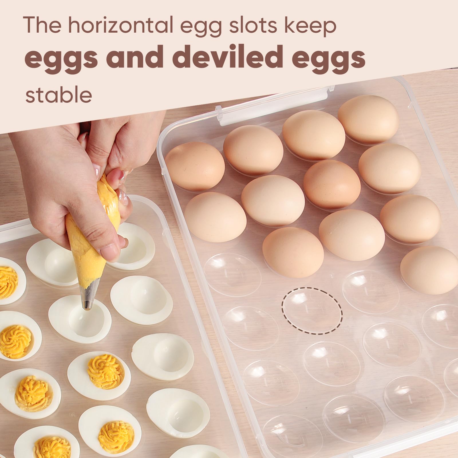 77l clear plastic egg carrier shows contents at a glance.