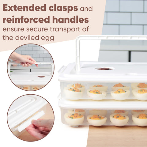 77l egg tray holds 48 eggs for gatherings and travel.