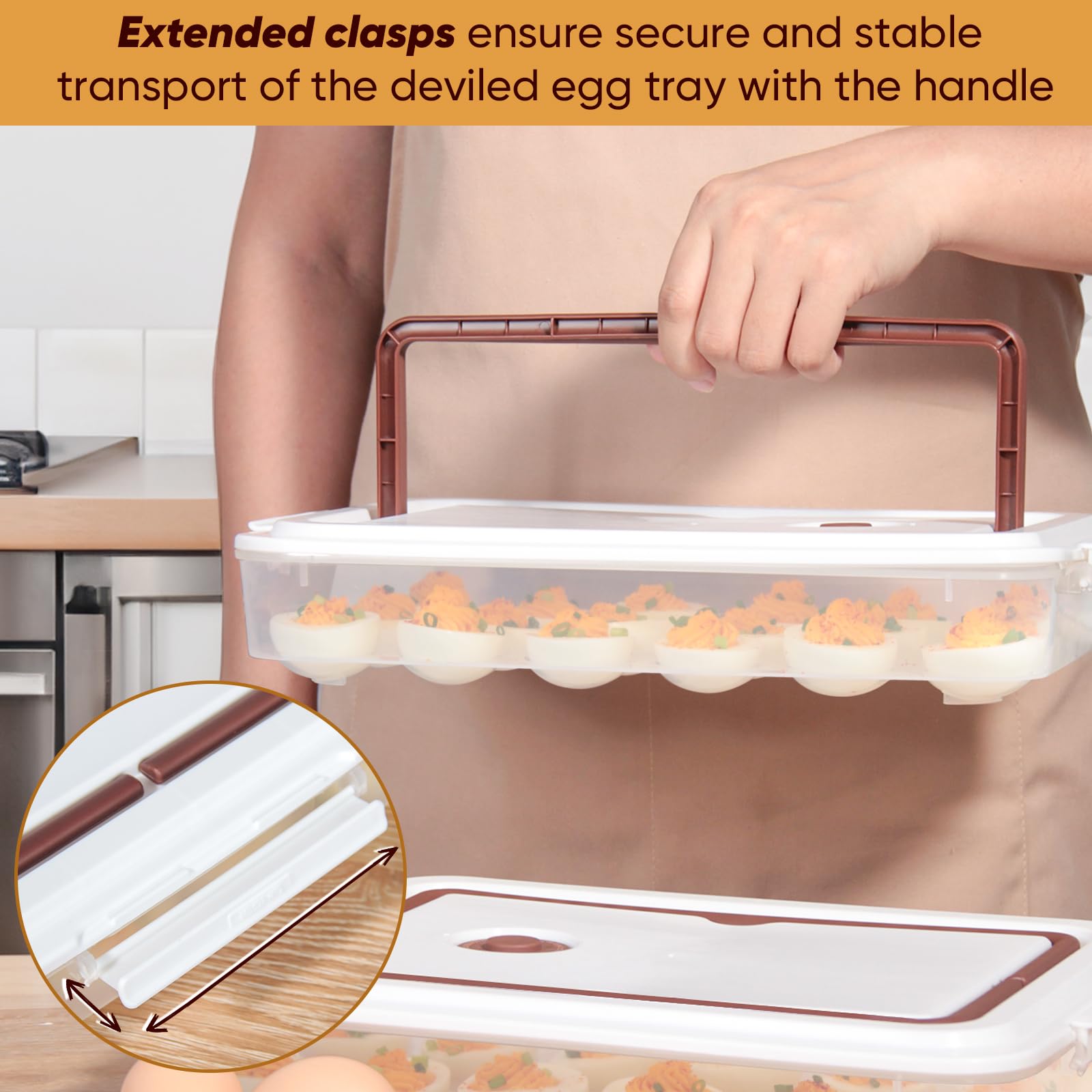 77L egg tray with handle for easy transport and secure carrying