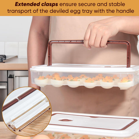 77L egg tray with handle for easy transport and secure carrying
