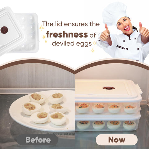 77l fridge friendly stackable egg holder saves space.