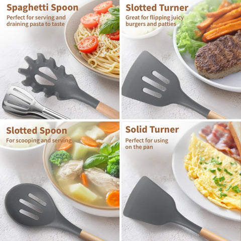 77L food tong helps flip and grab ingredients with precision.