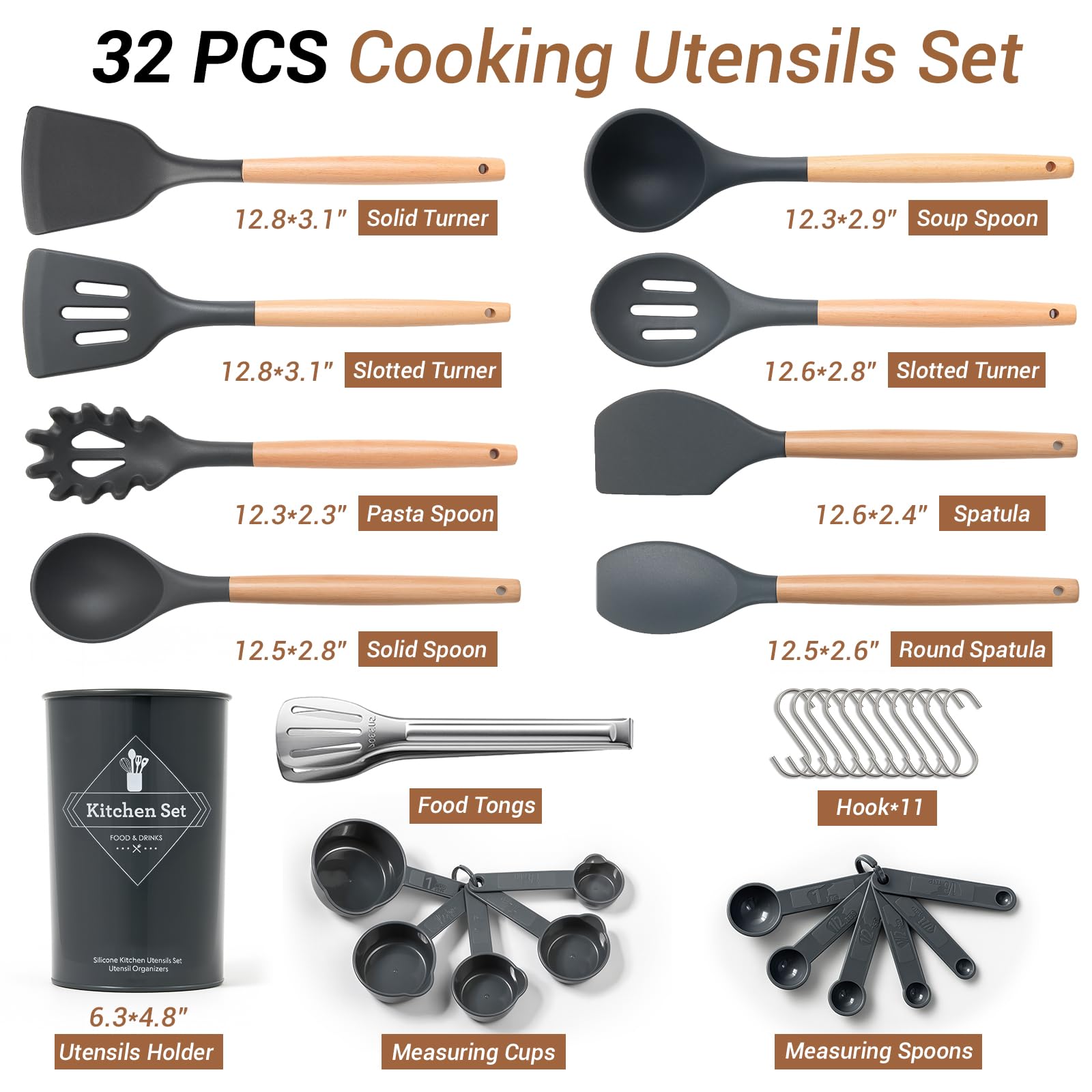 77L spoon spatula shows comfortable wooden handle grip for control.