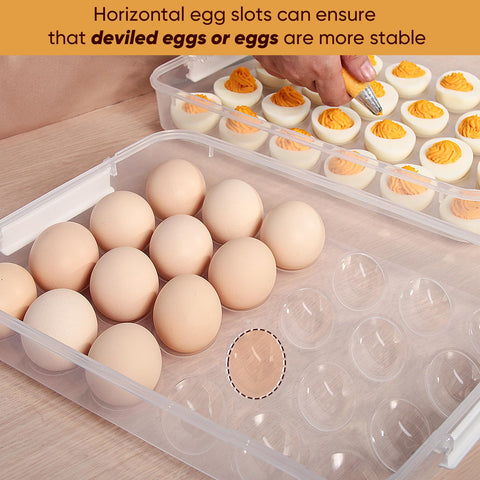 77L stackable egg holder keeping eggs organized and space-efficient