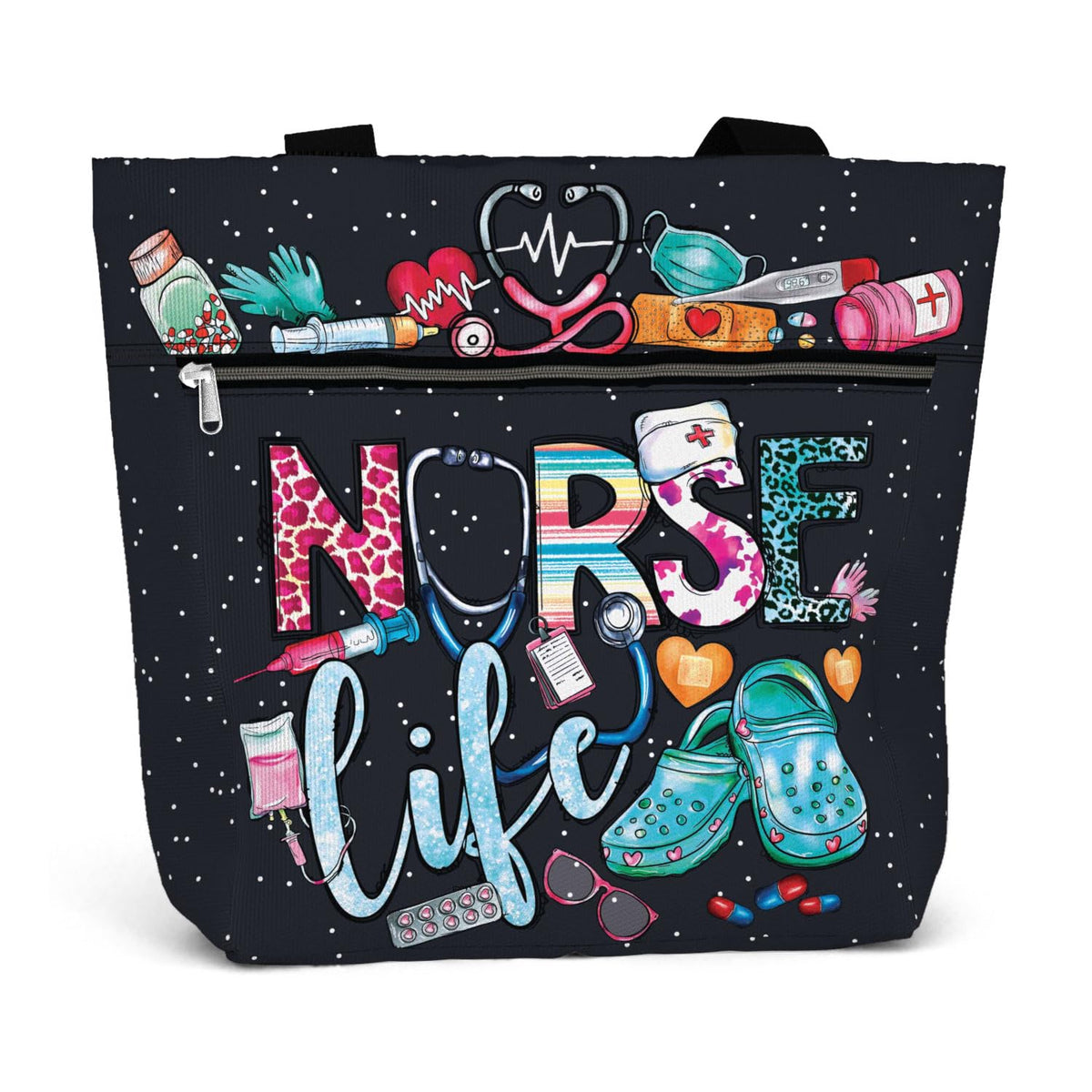 84hoods Aesthetic Tote Bag front view highlighting roomy capacity for daily essentials.