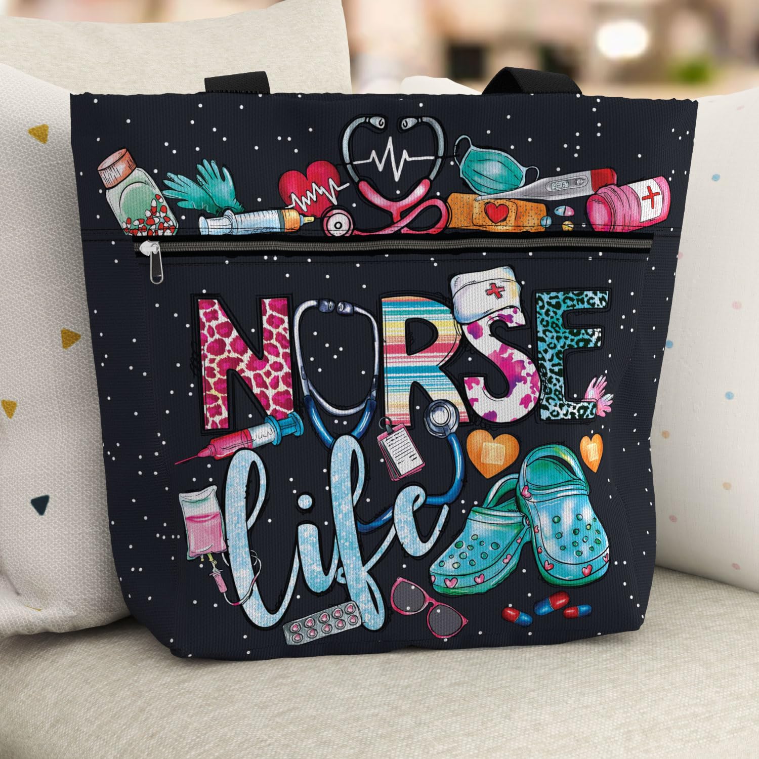 84hoods Aesthetic Tote Bag gift-ready design ideal for nurses or students.