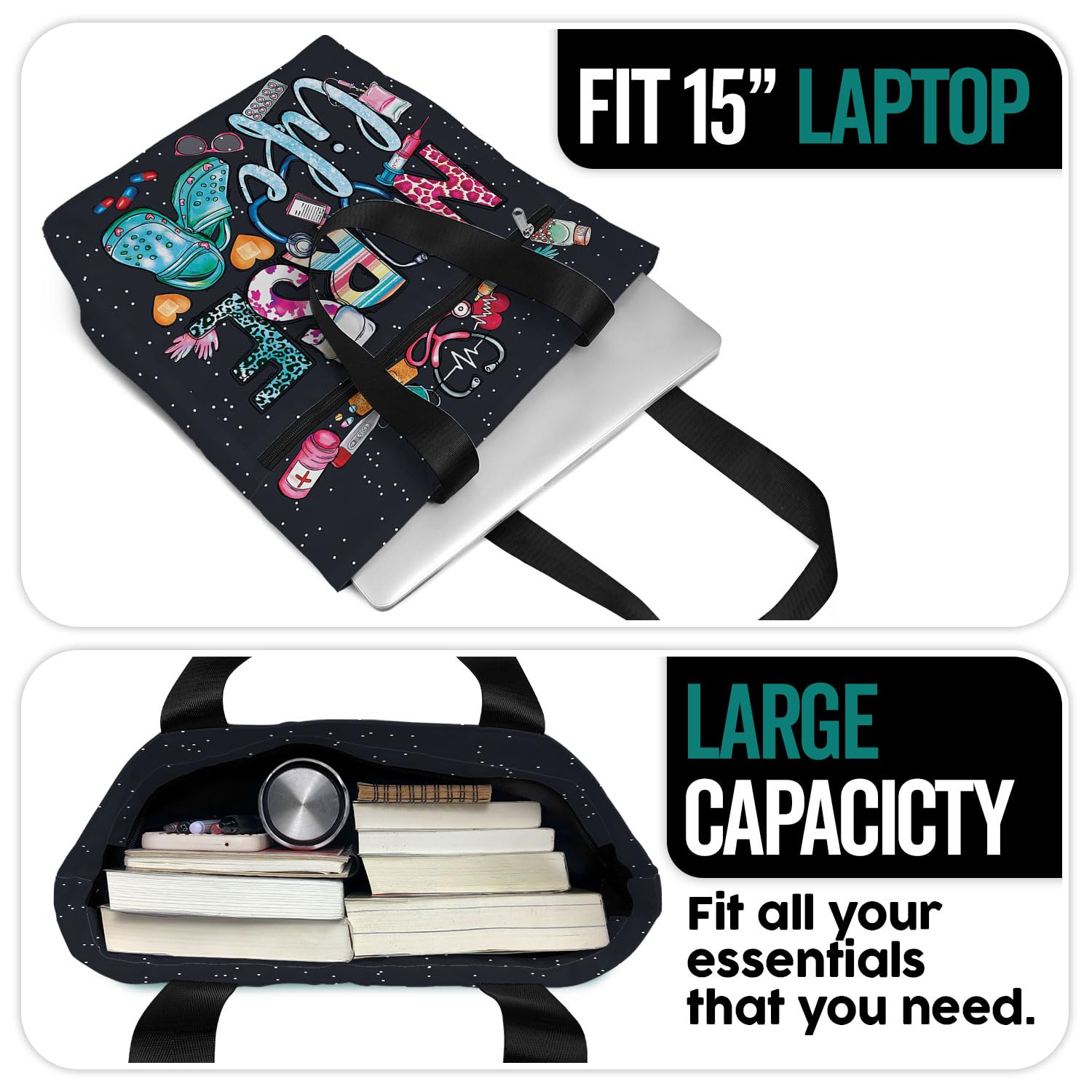84hoods Aesthetic Tote Bag features comfortable shoulder and hand handles.