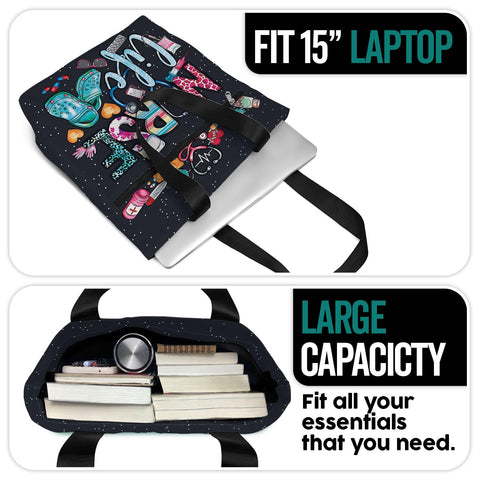 84hoods Aesthetic Tote Bag features comfortable shoulder and hand handles.
