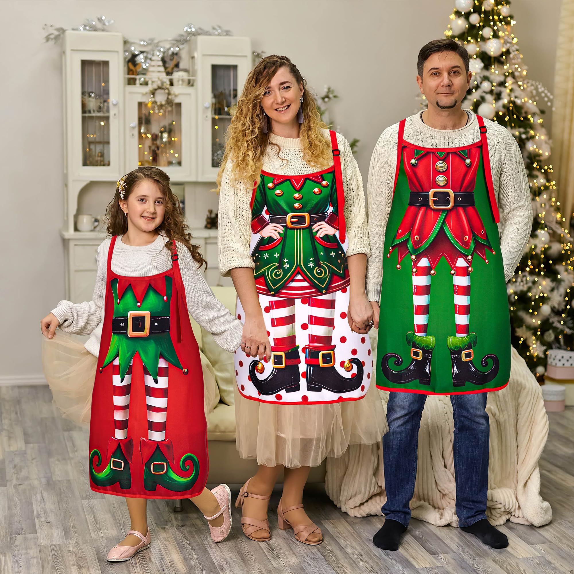 90shine elf aprons with adjustable straps ensure a comfortable fit for all adults.
