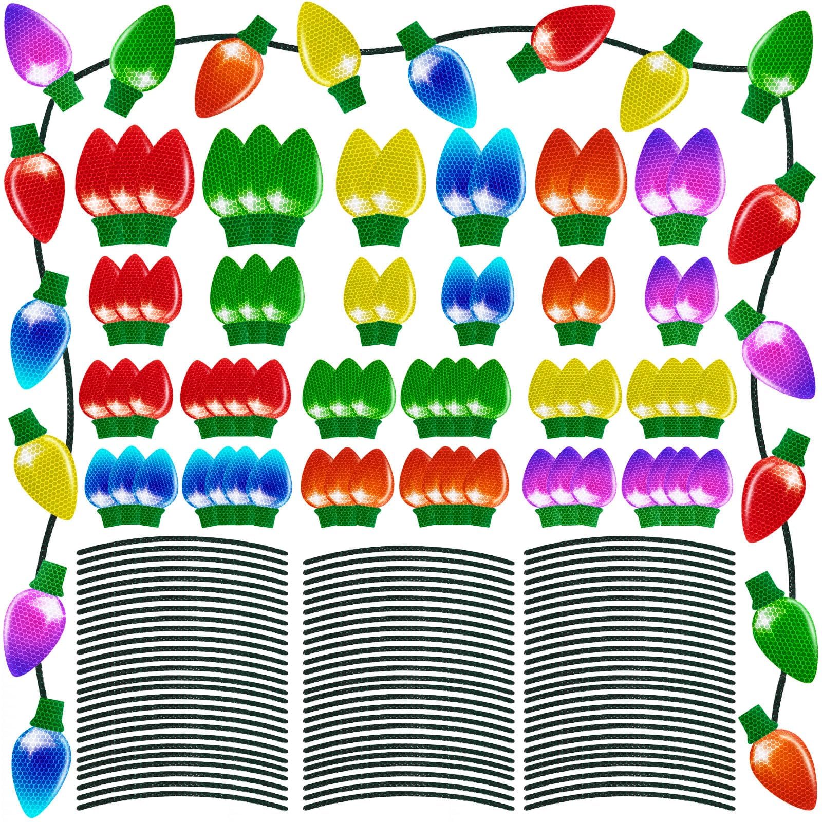 90shine Christmas lightbulb magnets collection on metal surface for festive car decor