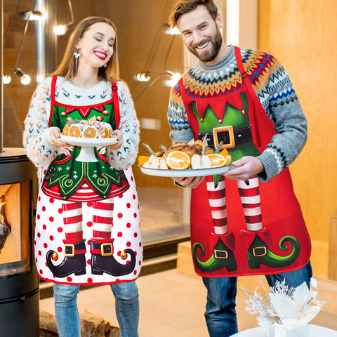 90shine full-coverage elf apron protects clothing during cooking and entertaining.