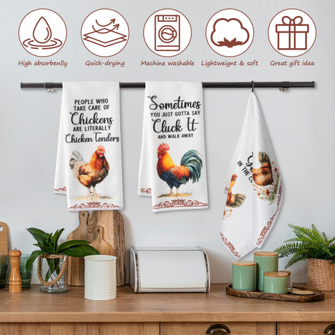 9tilight rooster-pattern towels are lightweight and reusable for daily use.