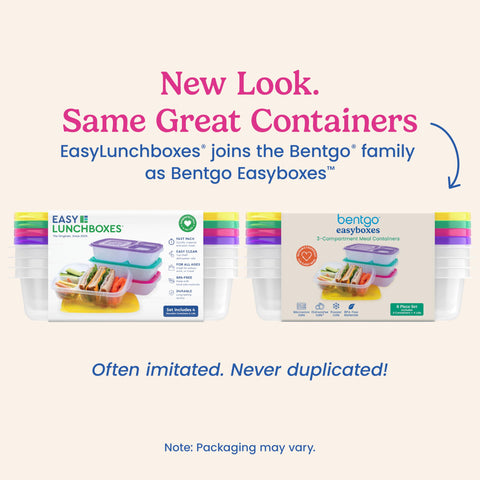 Bentgo Easyboxes BPA-free plastic supports durable, reusable meal prep.