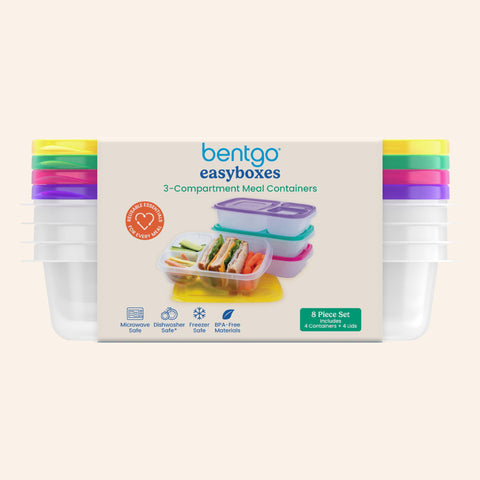 Bentgo Easyboxes bright colors help kids spot their meals faster.