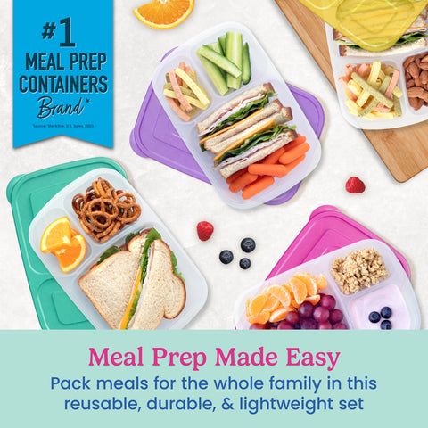 Bentgo Easyboxes 3-compartment tray keeps meals organized with portion control.