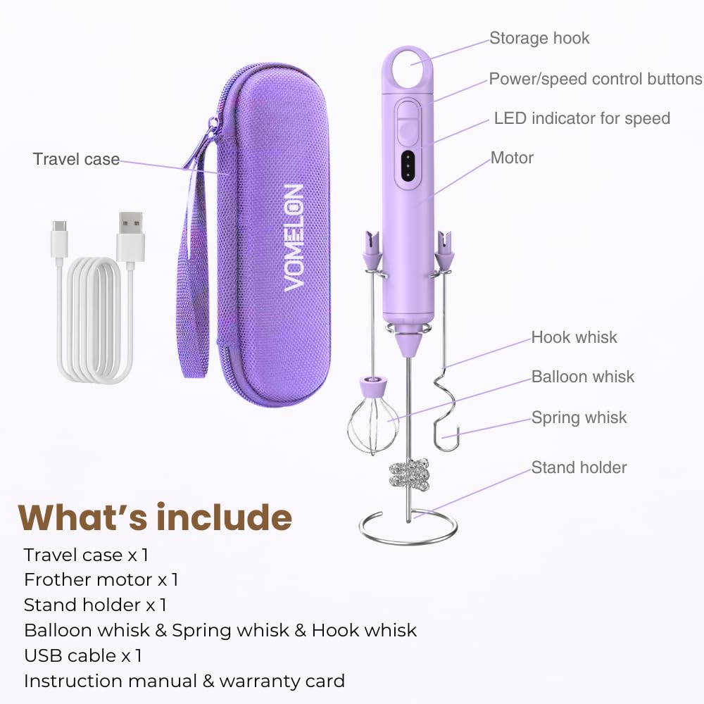 Quiet operation keeps your kitchen calm while frothing with VOMELON.