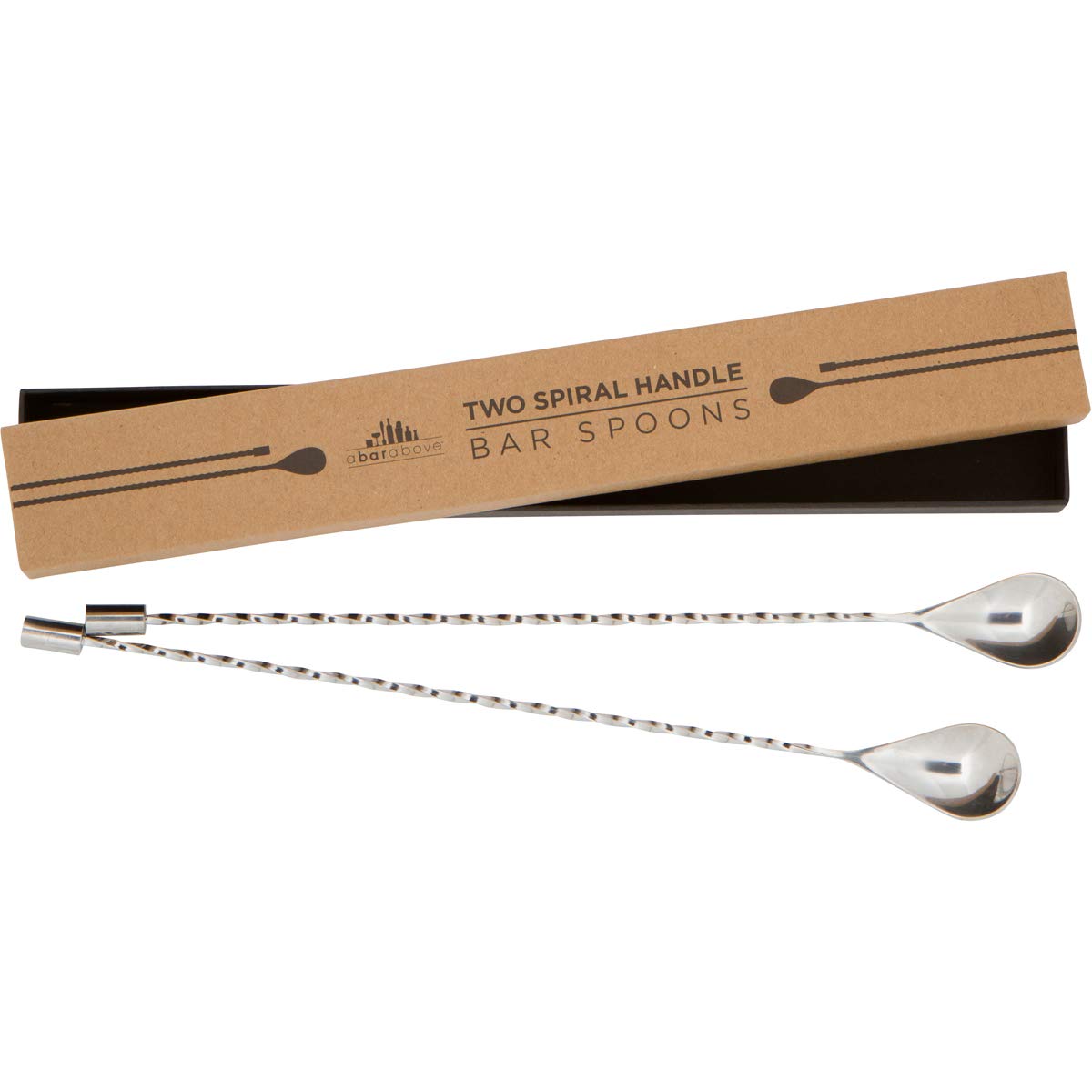 A Bar Above bar spoon set with spiral handle for precise stirring