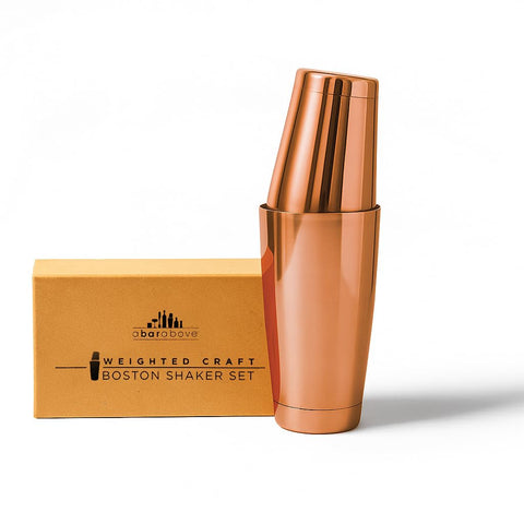 A Bar Above Boston shaker 18oz with a secure, leak-free seal for precise pours.