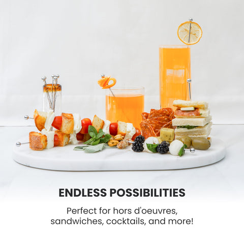 A Bar Above garnish skewers for fruit, cheese, and shrimp platters