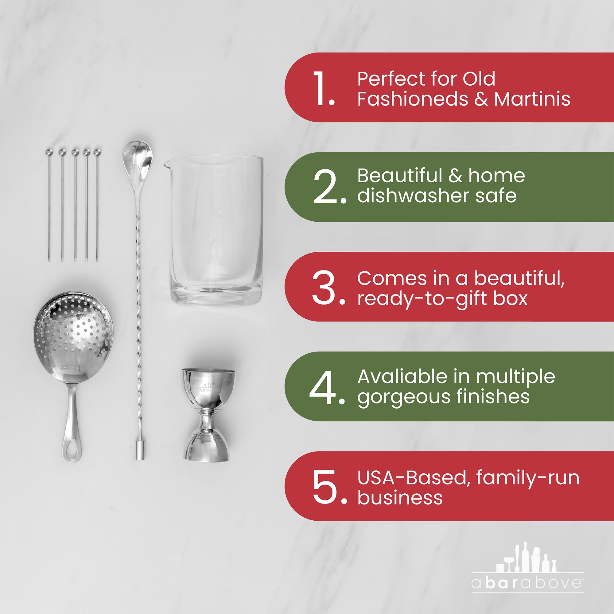 A Bar Above julep strainer ensures clean pours and smooth texture.