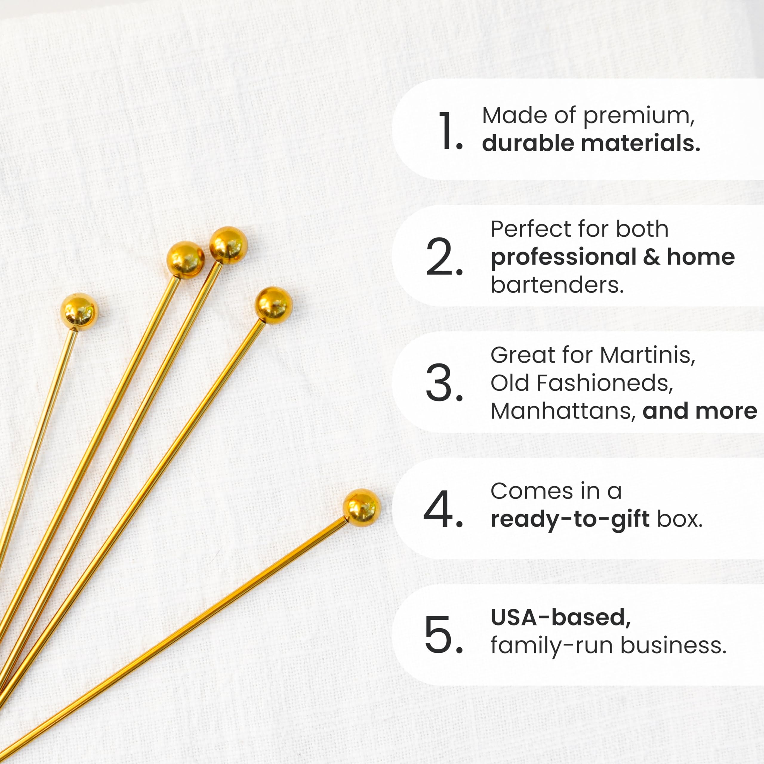 A Bar Above long skewers ideal for Bloody Mary garnishes in bars