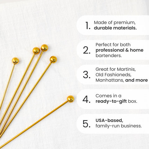 A Bar Above long skewers ideal for Bloody Mary garnishes in bars