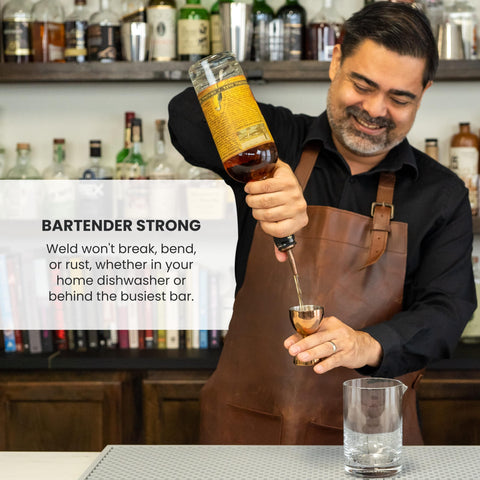 Double-sided design of the A Bar Above jigger supports versatile measuring.