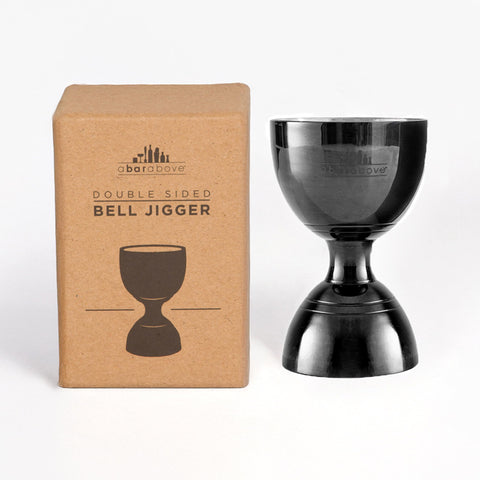 A Bar Above premium bell jigger with inside measurements for precise pours.